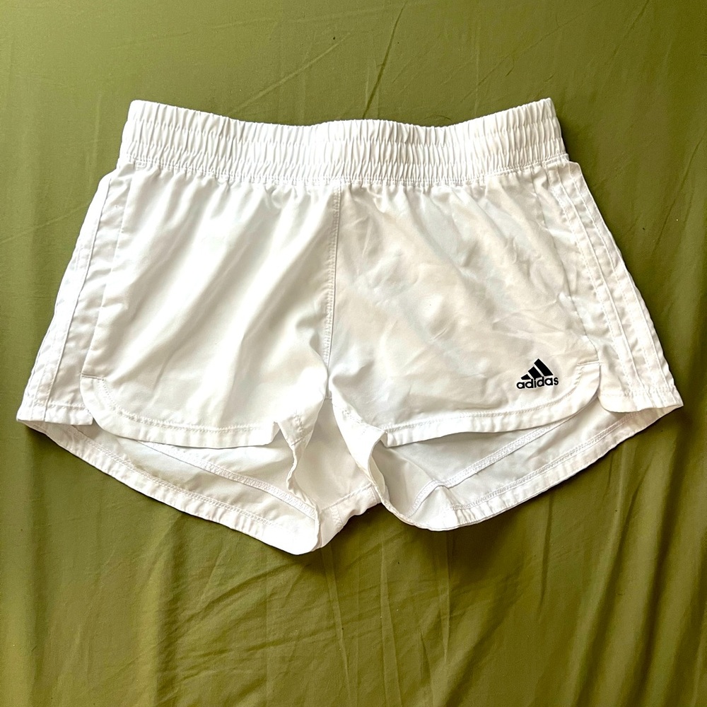 White, adidas shorts size small